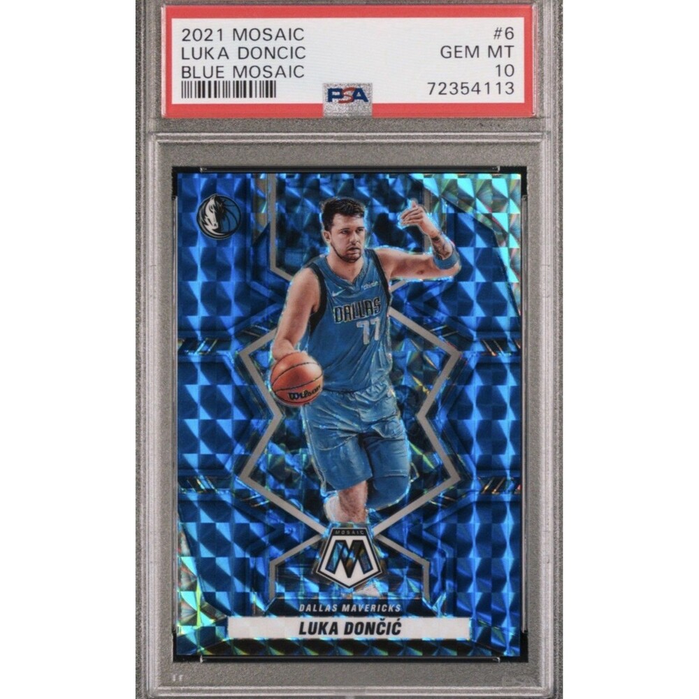 2021-22 Panini Mosaic - Luka Dončić #6 Blue Mosaic Prizm /99